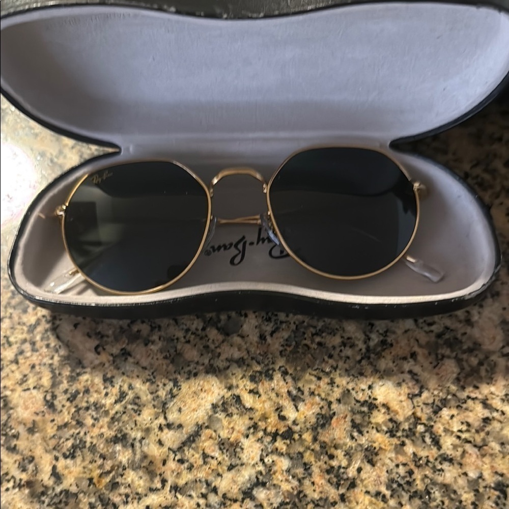 Ray-Ban Gold and Black Sunglasses